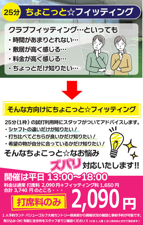 ちょこっとフィッティングについて