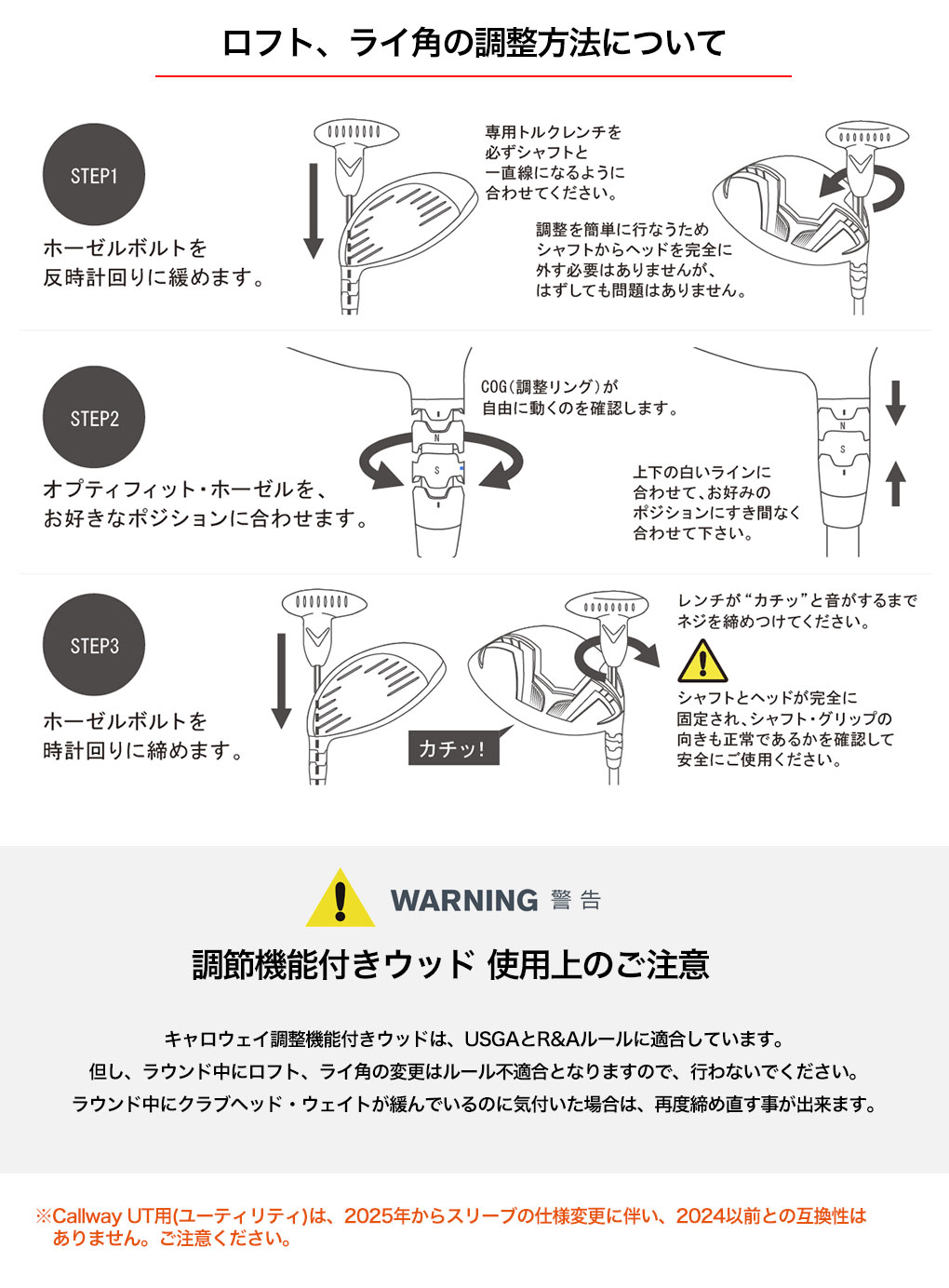 スリーブ付きシャフト】調整マニュアル（キャロウェイ）