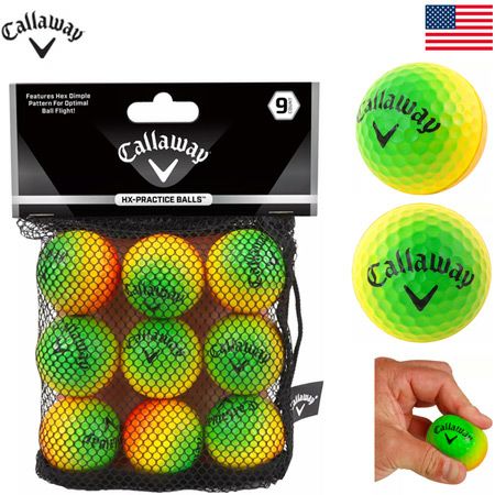 Callawayゴルフボールセット キャロウェイ HX PRACTICE BALLS MULTI プラクティスボール 9個入り
