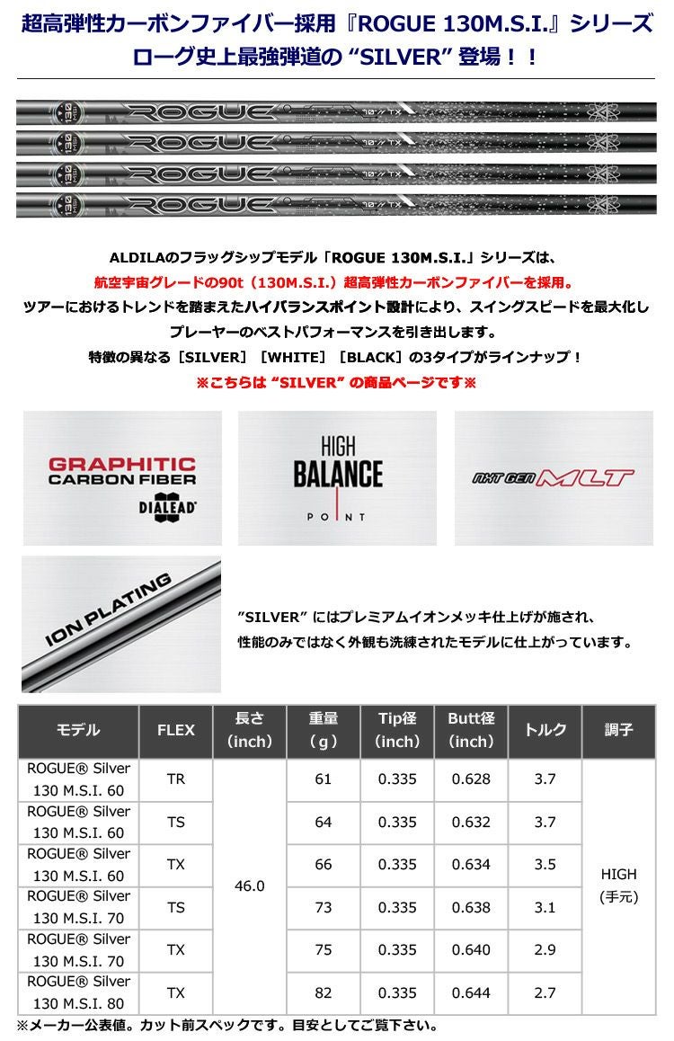 アルディラ_ALDILA_ROGUE_SILVER_2020_カーボンシャフト