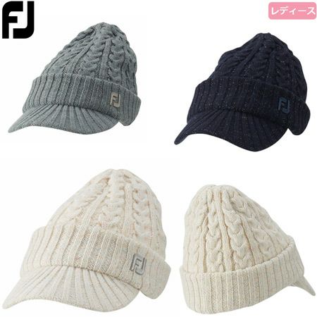 フットジョイ_FJウィメンズつば付きラメニットキャップ_FJWHW1826