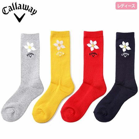 キャロウェイプルメリア柄ミドルソックス241-8184803