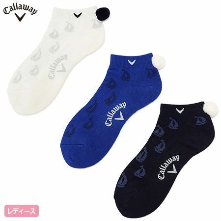 キャロウェイポンポン付ヨット柄アンクルソックス241-9185808
