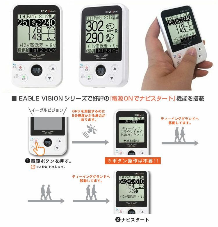 イーグルビジョン EAGLE VISION ez plus3 EV-818 GPSゴルフナビ EAGLE
