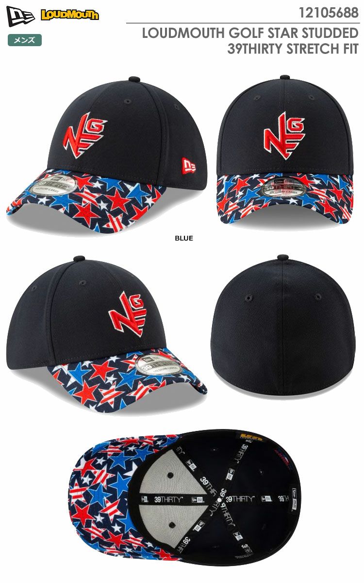 ニューエラLOUDMOUTHGOLFSTARSTUDDED39THIRTYSTRETCHFIT