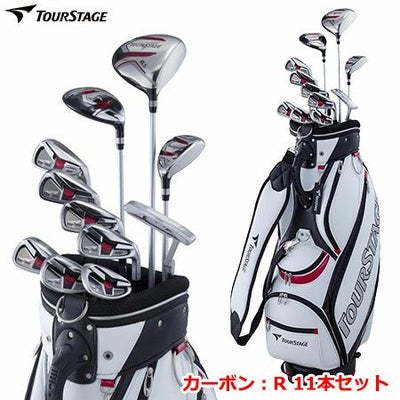 ブリヂストンゴルフTOURSTAGEV002キャディバッグ付11本セット
