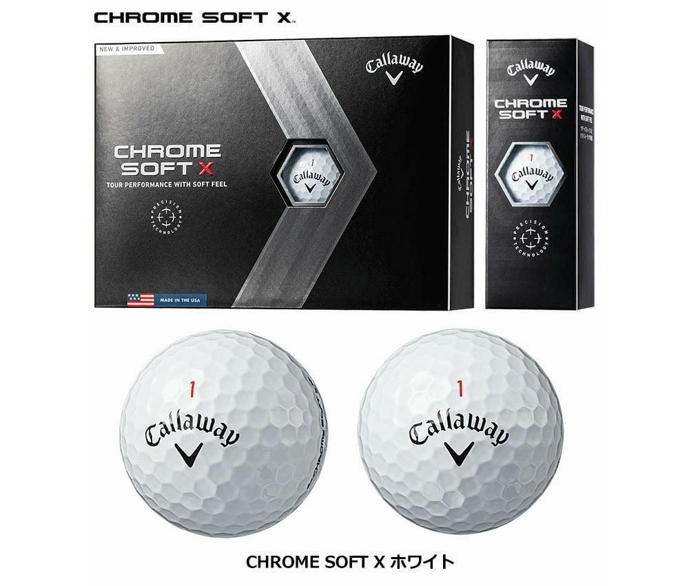 毎日発送】キャロウェイ CHROME SOFT X ホワイト 1ダース(12球入) 日本