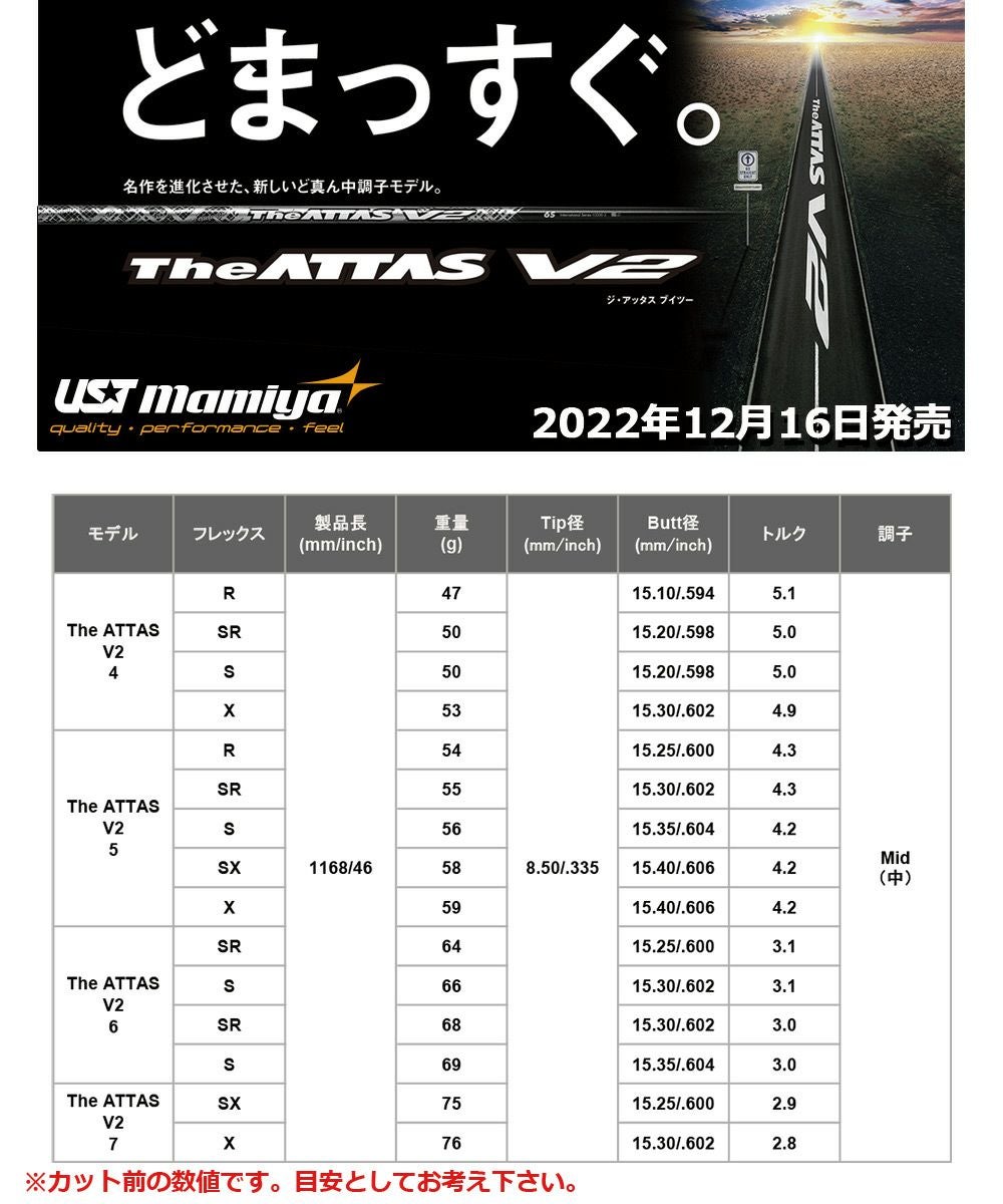 タイトリストスリーブ付きシャフトマミヤTheATTASV2ジアッタスブイツー2022年12月発売(TSR／TSi／TS／917／915／913／910)