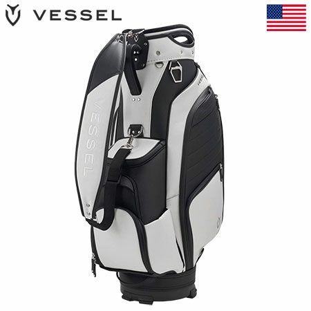 VESSEL Lux Midsize Staff キャディバッグ 6分割トップ ホワイト