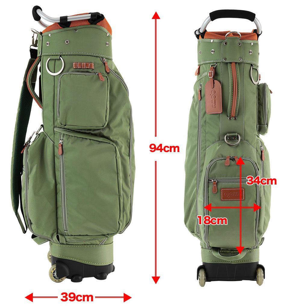 ゴルフバック キャディバック OOWLS キャスター付きキャディバッグ 9.5