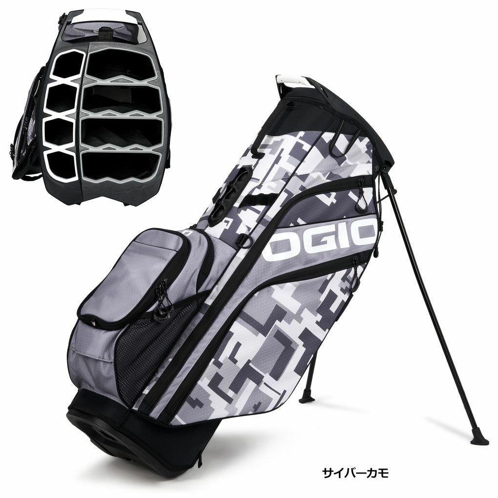 T657 OGIO オジオ ゴルフ キャディバッグ トラベルケース ゼブラ 白黒 オジオ OGIO WOODE HYBRID 23 スタンド キャディバッグ 10型 47インチ