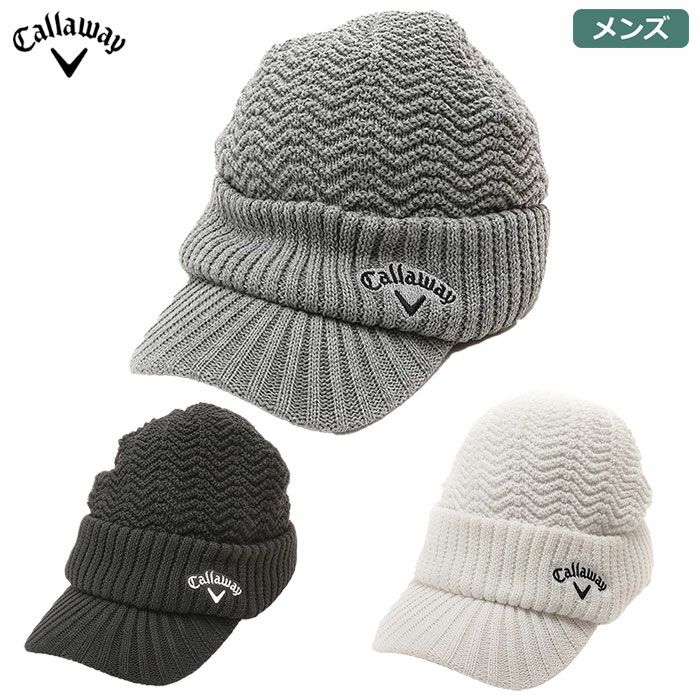 キャロウェイへリンボン編みブリムニットキャップC23291119メンズCallaway2023秋冬モデル日本正規品