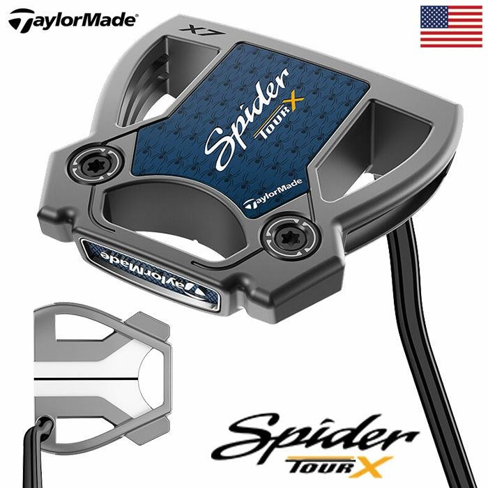 テーラーメイドSPIDERTOURXDOUBLEBENDパターメンズ右用KBSBLACKPVDSTEPLESSシャフトTaylorMadeUSA直輸入品2024年モデル