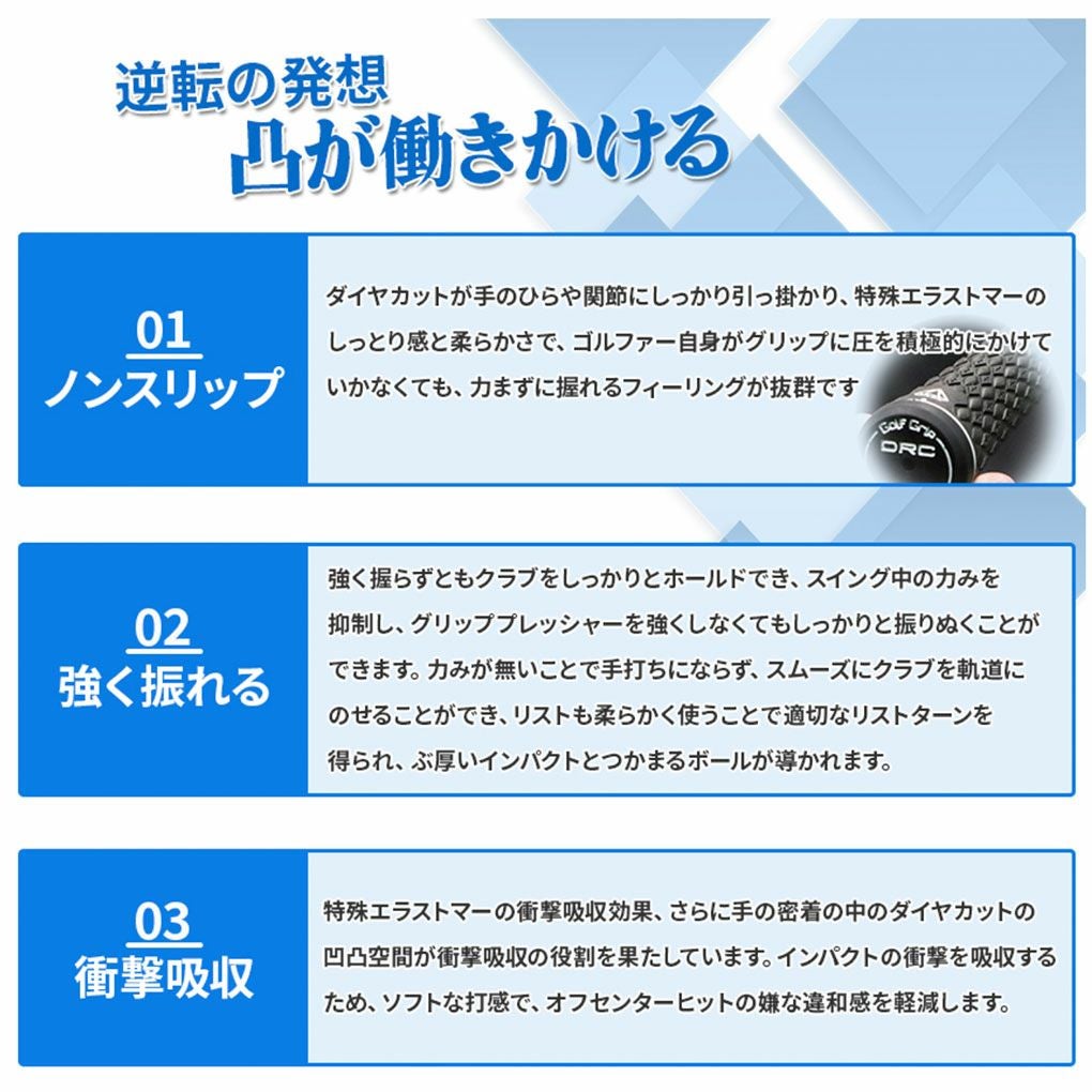 ダイヤカットグリップ 極 -KIWAMI- グリップ バックライン無 R&Aルール