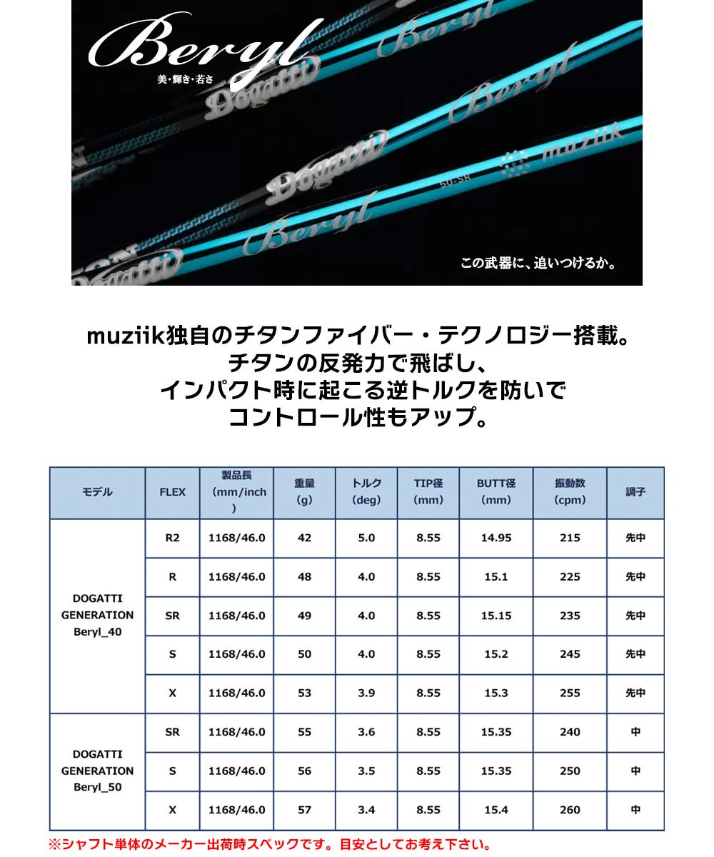 ピン PING スリーブ付きシャフト ムジーク ドガッティ ゼネレーション