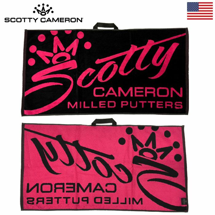 スコッティキャメロンScottyScriptGolfTowel025718稀少レアタオルScottyCameronUSA直輸入品
