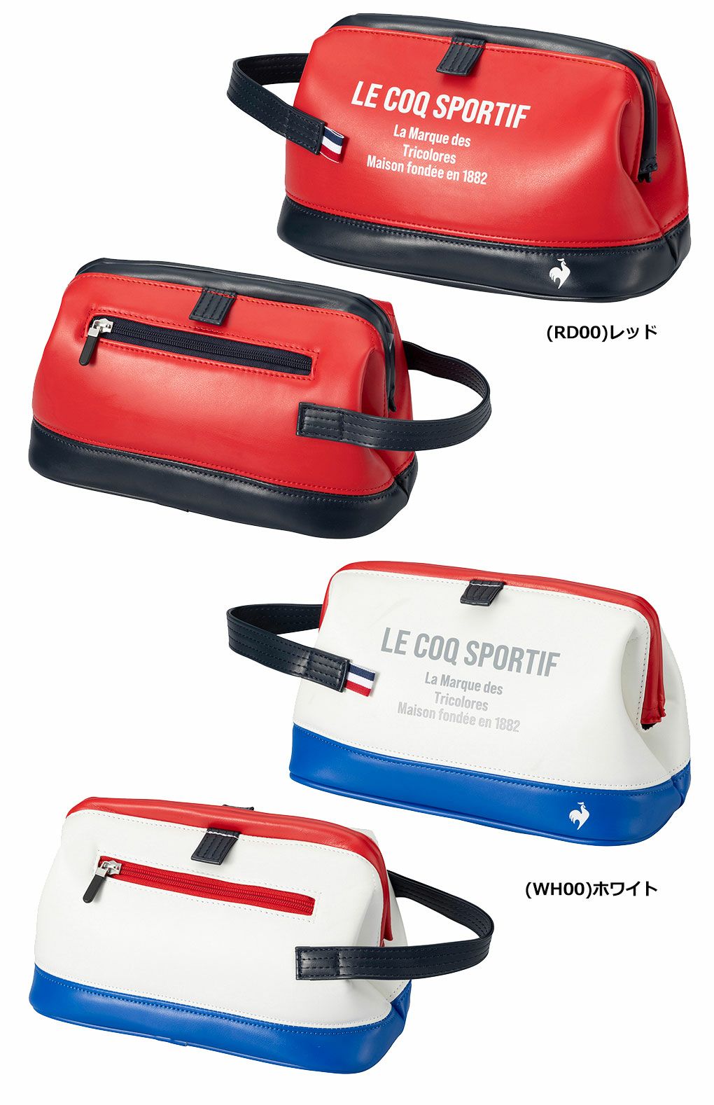 ルコックスポルティフマグネット式がま口開閉ポーチQQBXJA43ラウンドバッグlecoqsportifgolf2024年モデル日本正規品