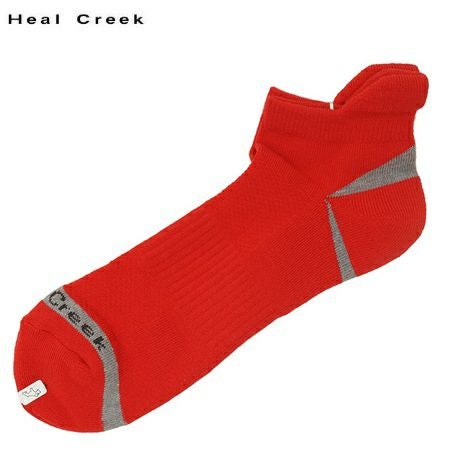 【特価品】HealCreekアンクル丈メンズソックス003-45630レッド