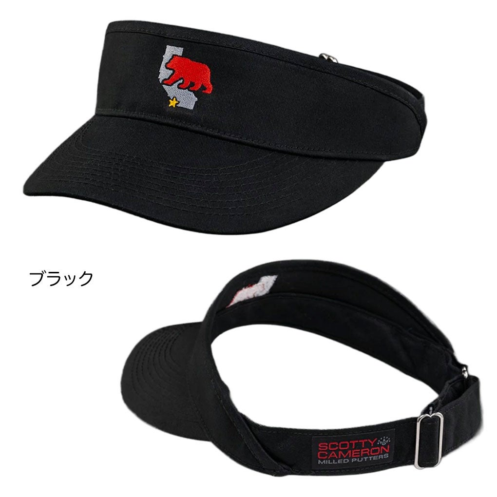 スコッティキャメロンサンバイザーメンズCaliBearVisorブラック104953ScottyCameronUSA直輸入品