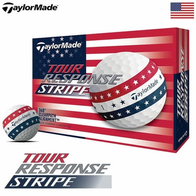 テーラーメイド2024TourResponseStripeUSAツアーレスポンスストライプゴルフボール1ダース全12球ウレタンカバー3ピースUSA直輸入品