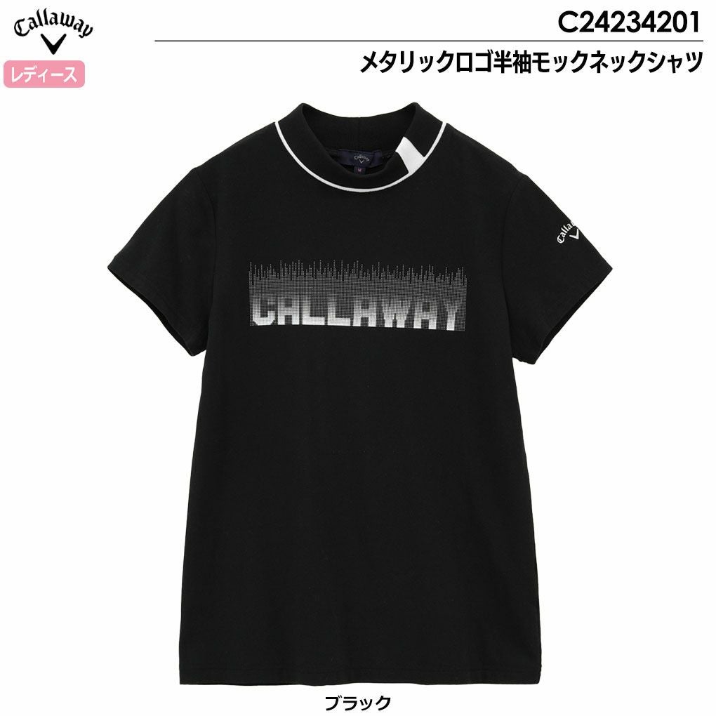 キャロウェイメタリックロゴ半袖モックネックシャツC24234201レディースCallaway2024秋冬モデル日本正規品