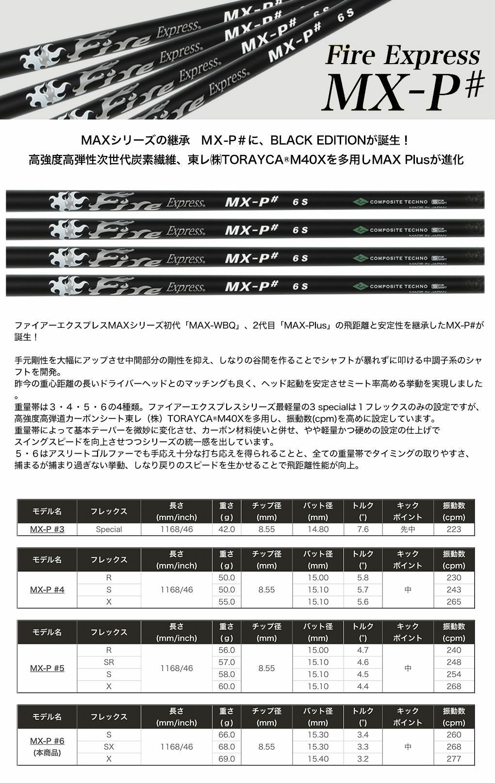 スリーブ付きシャフト_ファイアーエクスプレス_FireExpress_MX-P#_BlackEdition