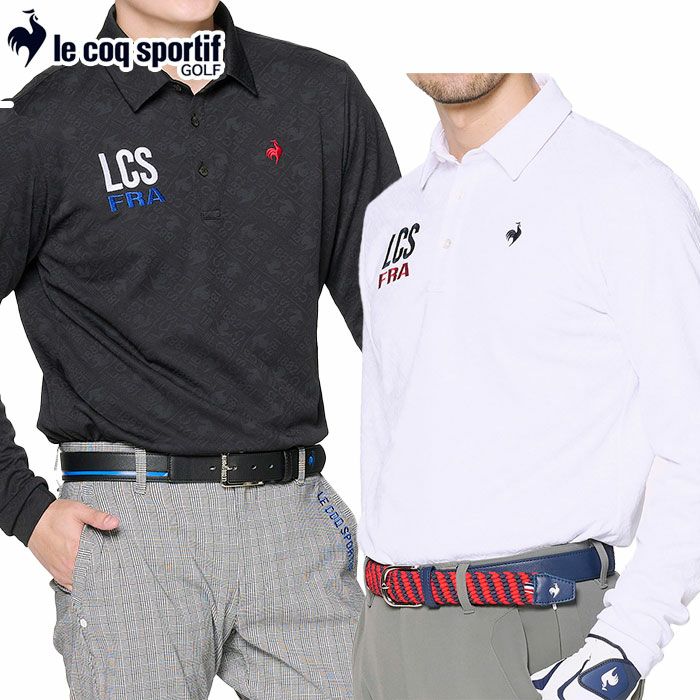 ルコックスポルティフジャガード長袖シャツLG4FLS03MメンズlecoqsportifGOLF2024秋冬モデル日本正規品