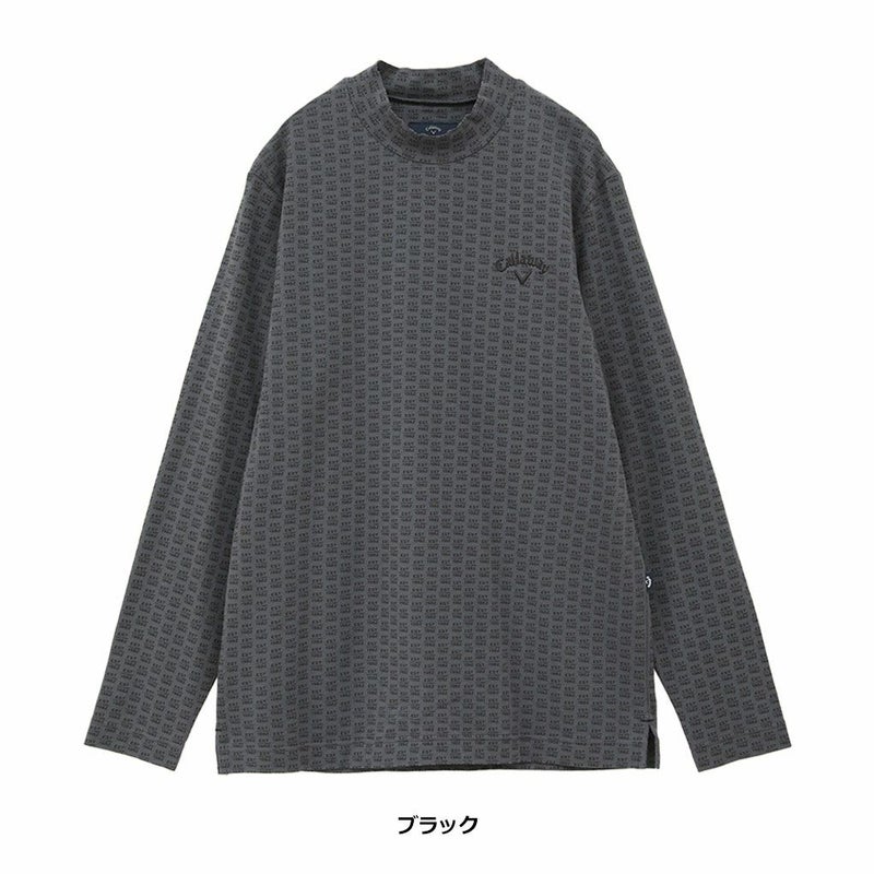 キャロウェイロゴプリントストレッチ天竺モックネックシャツC24233106メンズCallawayゴルフウェア2024秋冬モデル日本正規品