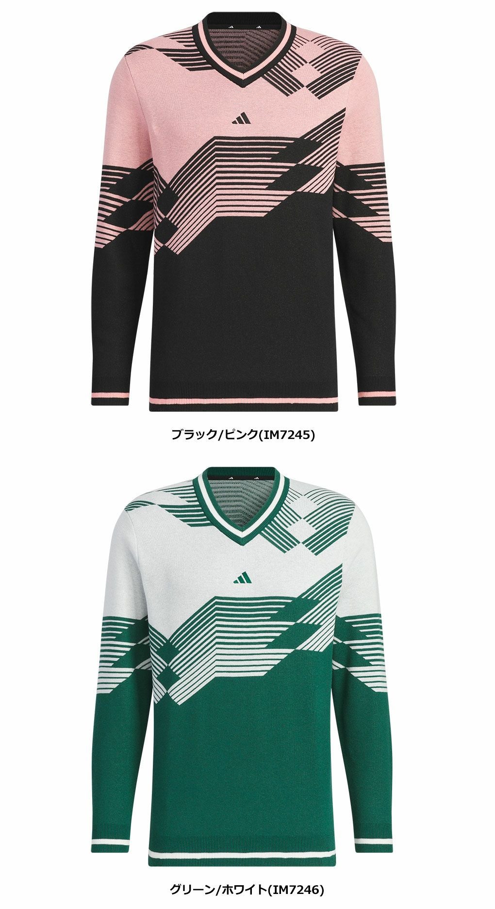 新品＊adidas golf 長袖セーター アディダス アーカイブグラフィック Vネック長袖セーター JSC13 メンズ
