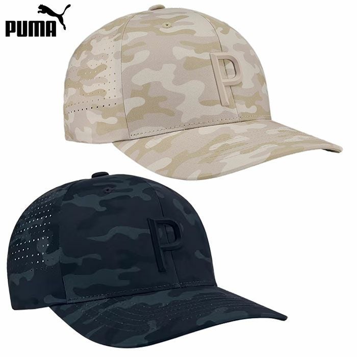 プーマゴルフカモテックPスナップバックキャップ025434メンズゴルフキャップ帽子PUMA2024秋冬モデル日本正規品