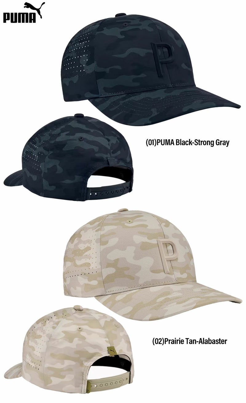 プーマゴルフカモテックPスナップバックキャップ025434メンズゴルフキャップ帽子PUMA2024秋冬モデル日本正規品