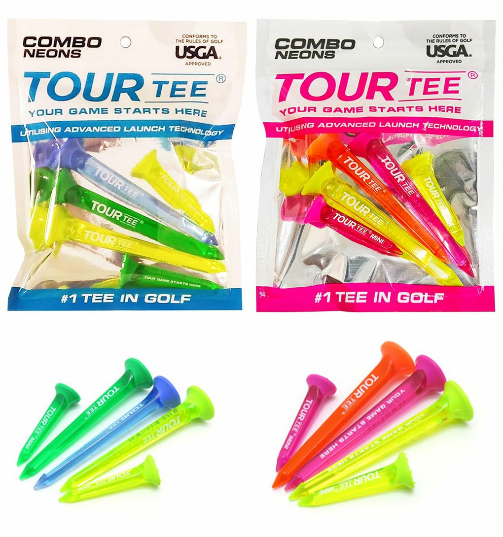 TOUR TEE COMBO NEONS 5本入り T-490 ツアーティー ゴルフ ティー