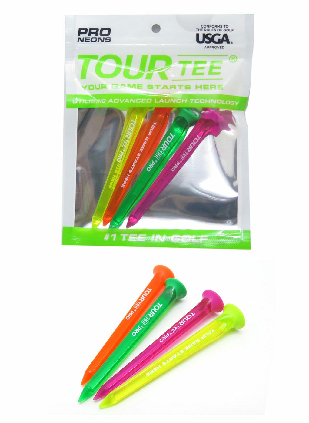 TOUR TEE TOUR TEE PRO ネオンカラー 4本入り T-489 ツアーティー