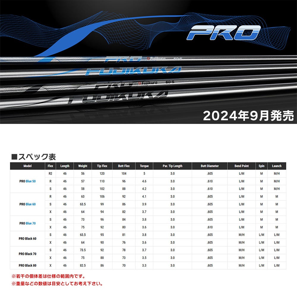 コブラ スリーブ付きシャフト 2024 FUJIKURA PRO フジクラプロ 日本未
