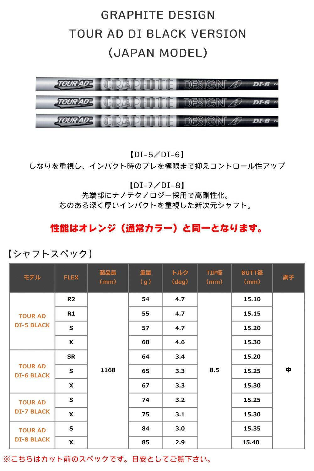 スリーブ装着済みシャフト_ツアーAD_DIブラック