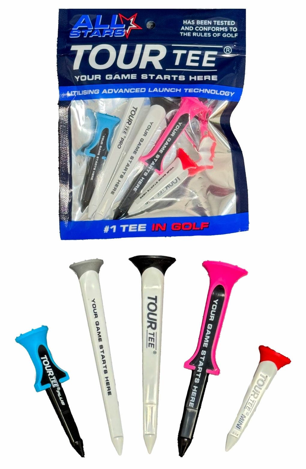 TOUR TEE All Stars Combo Pack 5本入り ツアーティー ゴルフ ティー