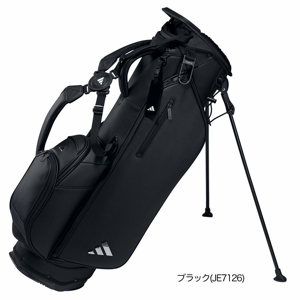 【美品】adidas レディース スタンド式 キャディバッグ 4分割 フード付 adidas（アディダス） ゴルフ キャディバッグ メンズ レディース
