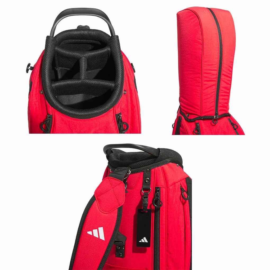adidas キャディバッグ 赤黒ストライプ アディダス スリーストライプス コーデュラ キャディバッグ KVH34