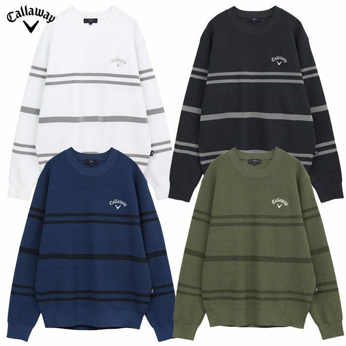 キャロウェイ片畦クルーネックニットC25118101メンズゴルフウェア2025春夏モデルCallaway日本正規品