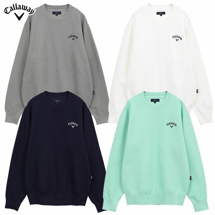 キャロウェイ変形編地クルーネックニットC25118100メンズゴルフウェア2025春夏モデルCallaway日本正規品