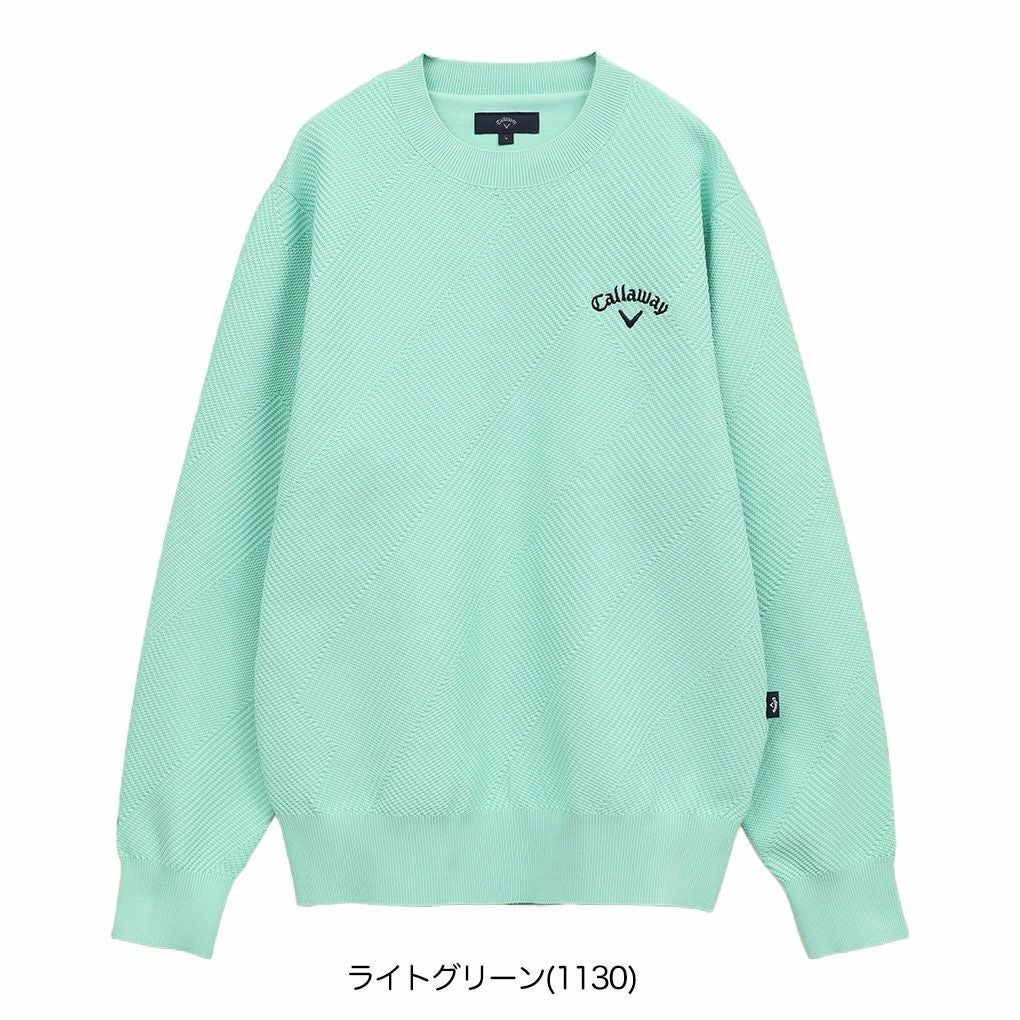 キャロウェイ変形編地クルーネックニットC25118100メンズゴルフウェア2025春夏モデルCallaway日本正規品