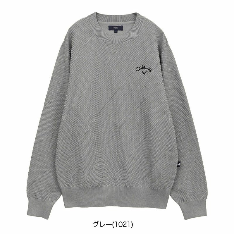 キャロウェイ変形編地クルーネックニットC25118100メンズゴルフウェア2025春夏モデルCallaway日本正規品