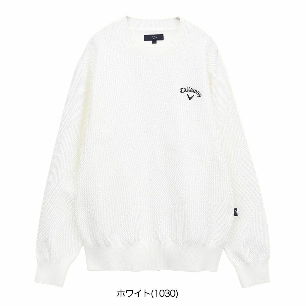 キャロウェイ変形編地クルーネックニットC25118100メンズゴルフウェア2025春夏モデルCallaway日本正規品