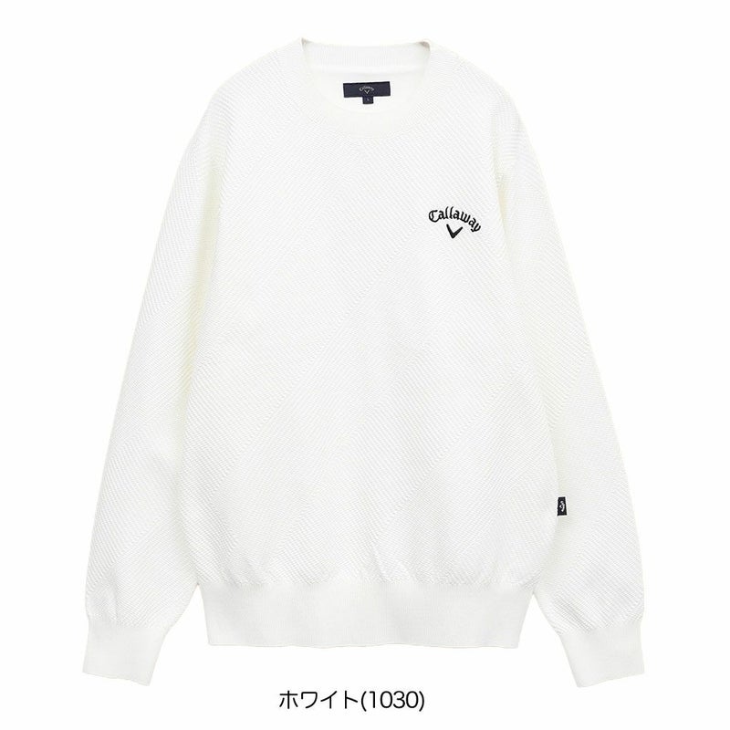 キャロウェイ変形編地クルーネックニットC25118100メンズゴルフウェア2025春夏モデルCallaway日本正規品