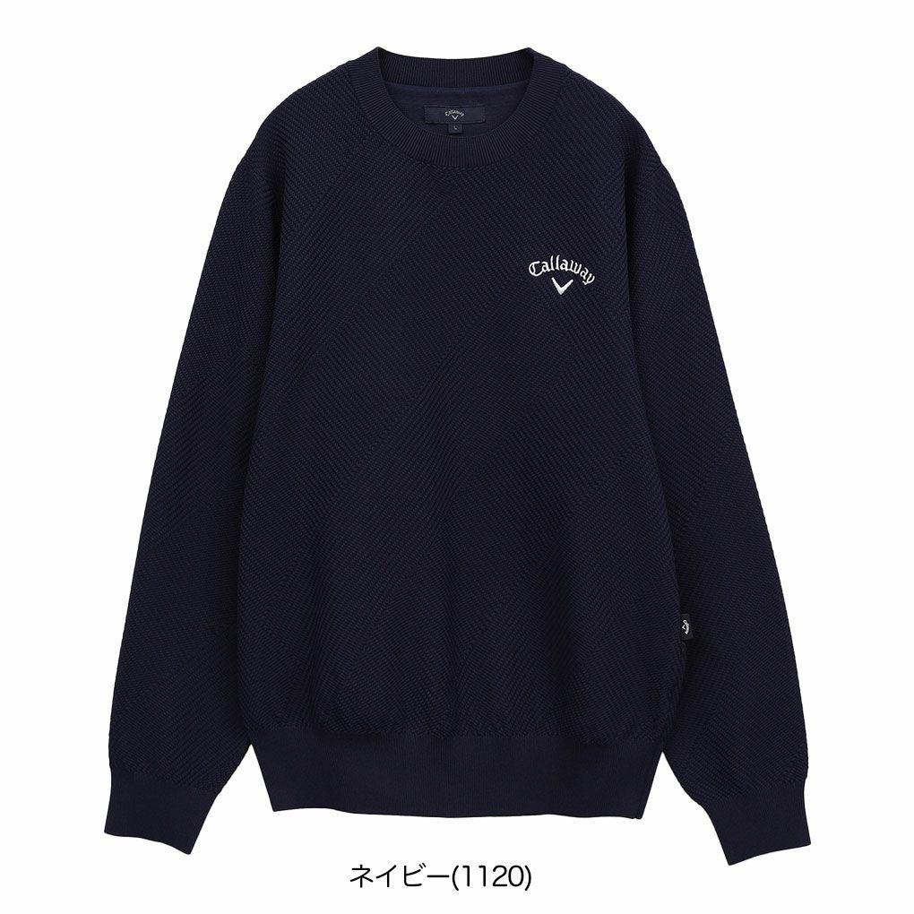キャロウェイ変形編地クルーネックニットC25118100メンズゴルフウェア2025春夏モデルCallaway日本正規品