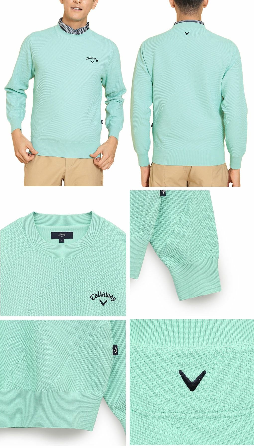 キャロウェイ変形編地クルーネックニットC25118100メンズゴルフウェア2025春夏モデルCallaway日本正規品