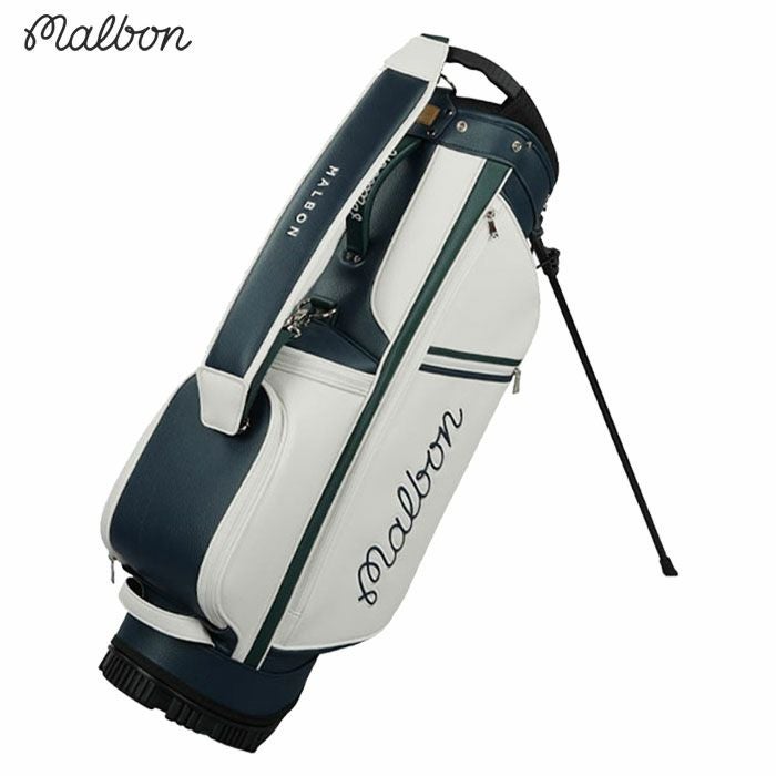 マルボンMalbonGolfキャディバッグEvergreenStandBagグリーン/ネイビー5分割トップ2024年モデル