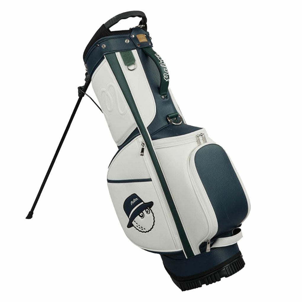 マルボンMalbonGolfキャディバッグEvergreenStandBagグリーン/ネイビー5分割トップ2024年モデル