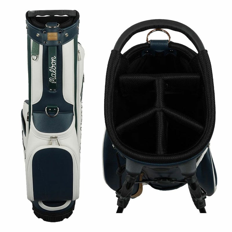 マルボンMalbonGolfキャディバッグEvergreenStandBagグリーン/ネイビー5分割トップ2024年モデル