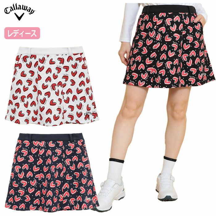 ２点セット【新品】キャロウェイ フリース 赤 セーター スカート〈特典有〉 キャロウェイ ラブキャロウェイスカート C25128221 レディース ゴルフ